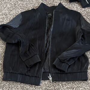 Armani Exchange Kids Shiny Black Puffer Jacket